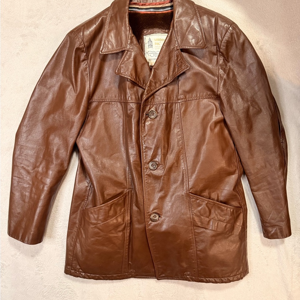 London Fog Brown Leather Coat